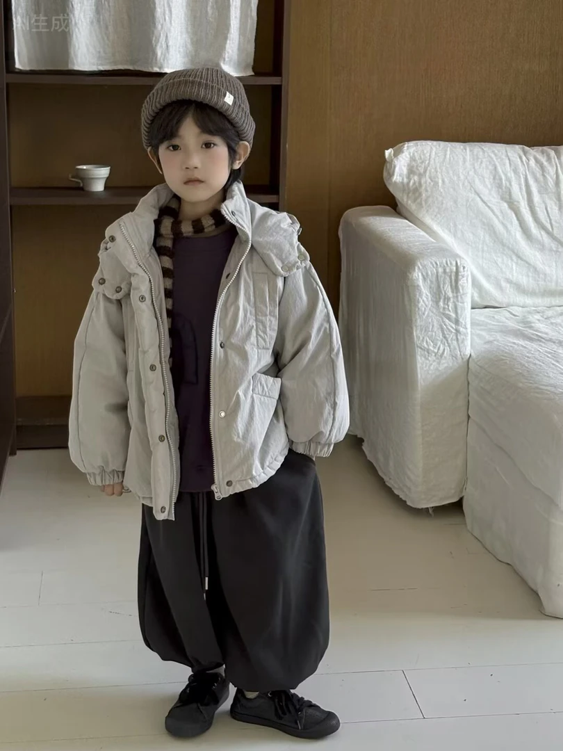 2025新款派克棉服男女儿童加绒加厚冬季宽松加厚连帽外套防寒服