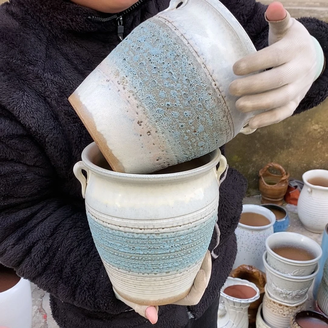 紫砂花盆正品口18高22