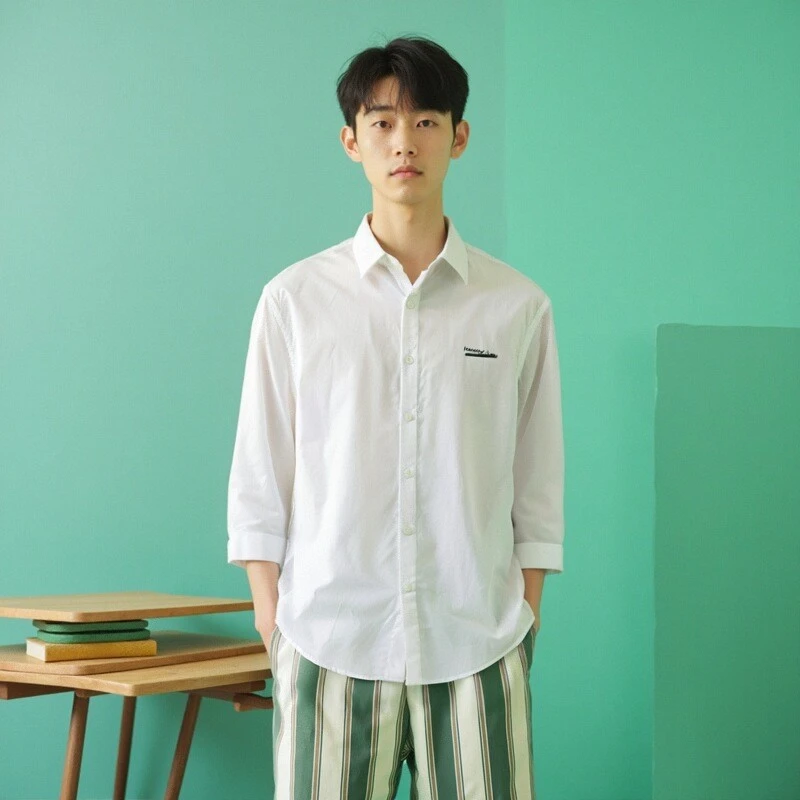 GR系列男装2025春夏新款七分袖衬衫412139/LQ4-1
