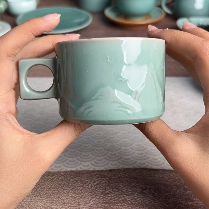龙泉云间青瓷小米茶器