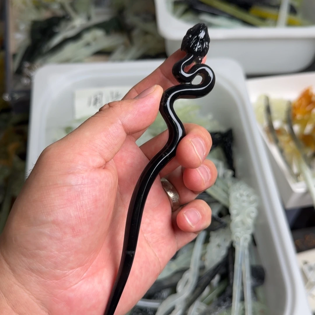 未镶嵌蛇纹石玉发饰