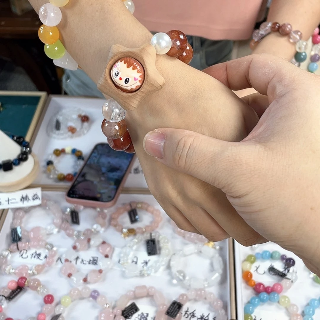 水晶手链银S925镀金镶嵌
