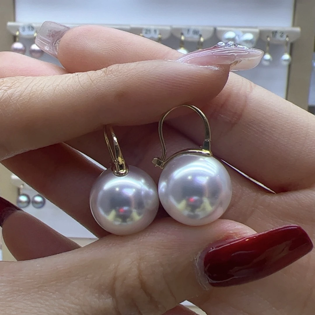 淡水珍珠耳饰18K金镶嵌