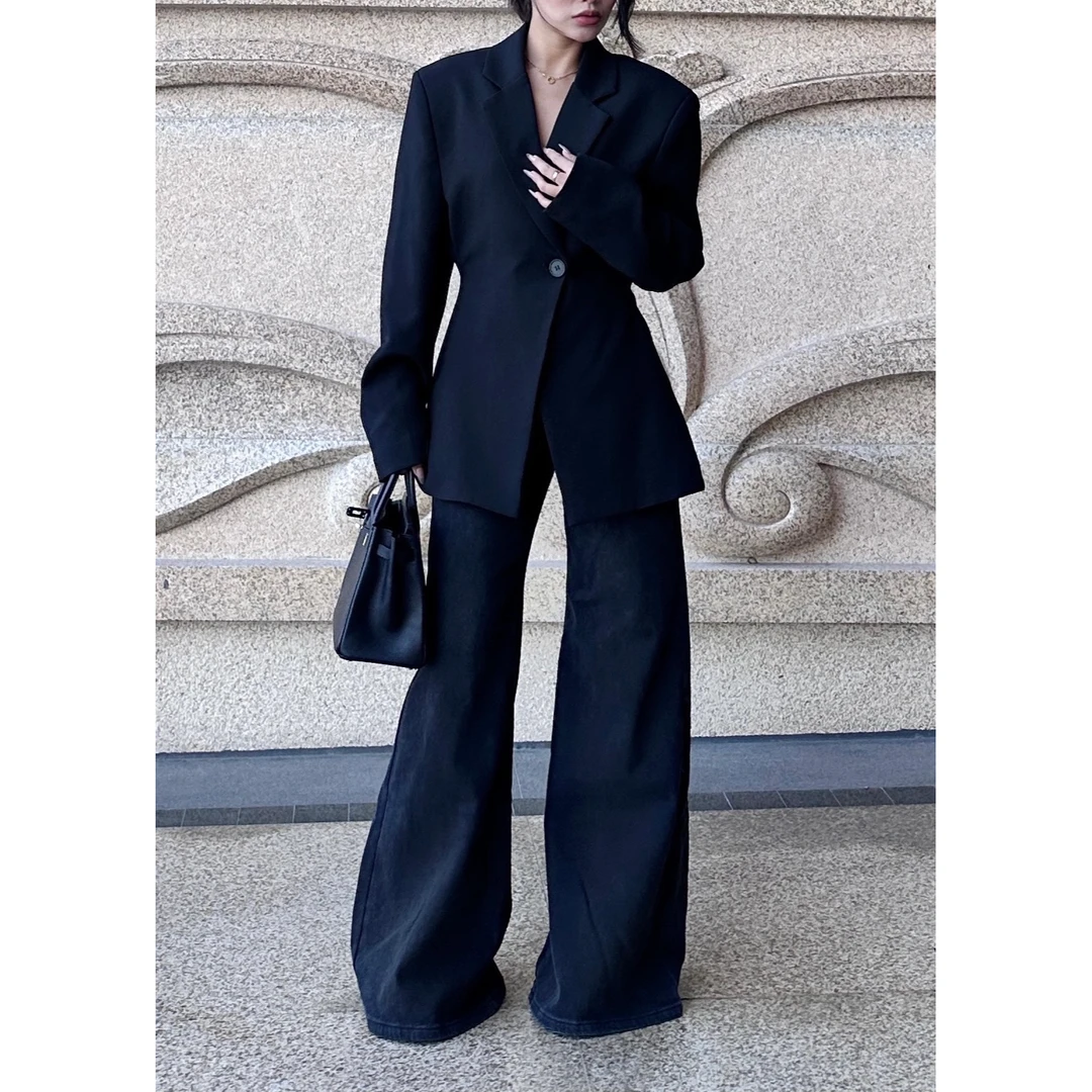 猜猜定制 收腰款垫肩西服设计感小众正装干练成熟风#2411