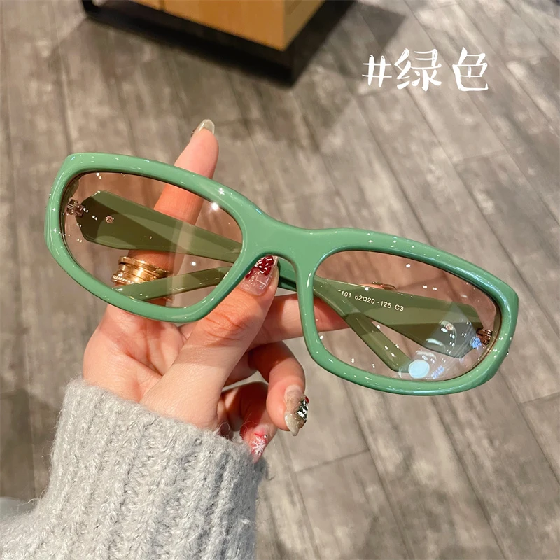 2025年新款大框发箍复古INS风文艺男防UV绿色超轻高级感偏光女