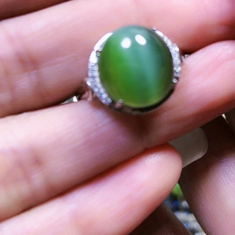 和田玉银S925镶嵌戒指