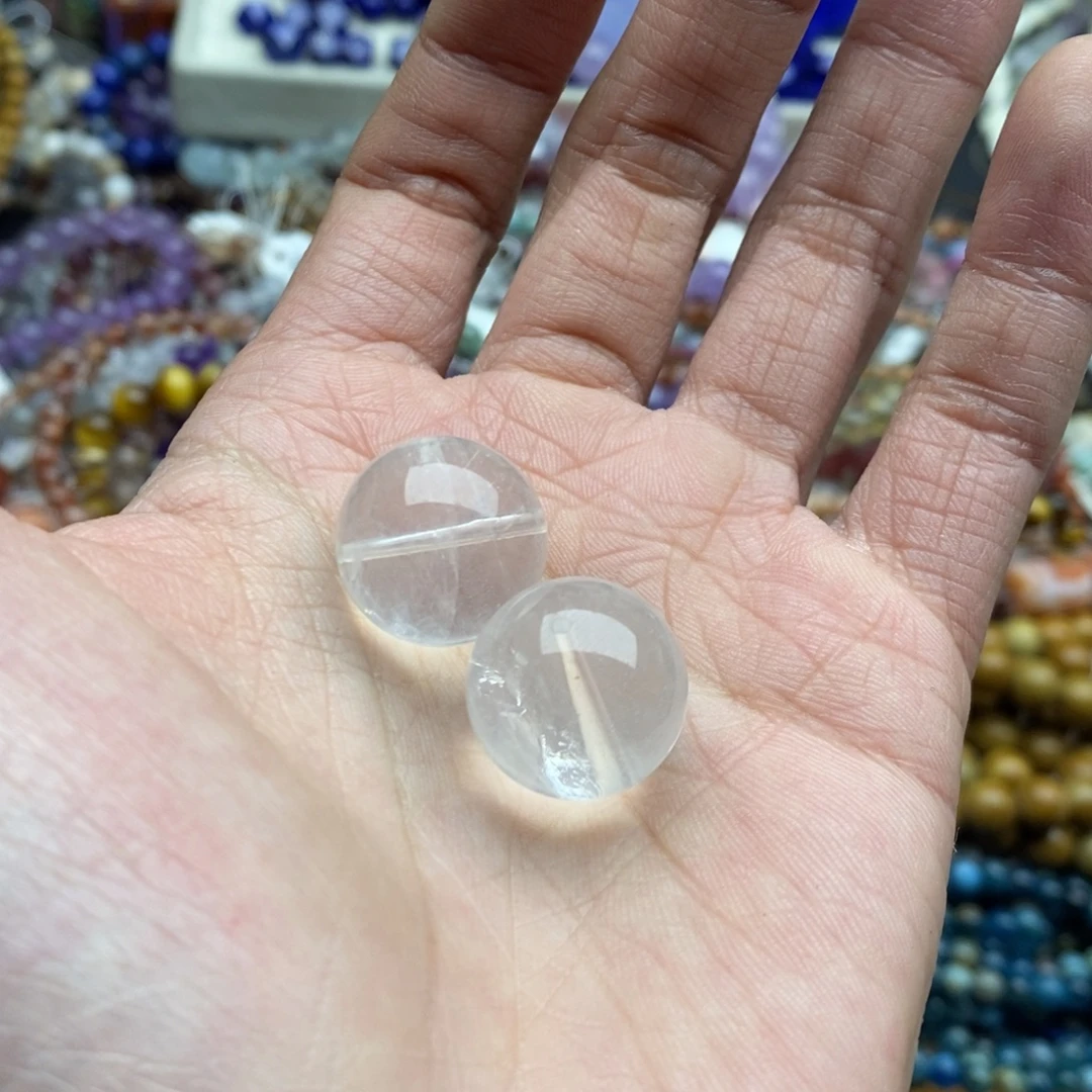 玛瑙/玉髓未镶嵌珠宝半成品一个纯天然18mm奶白晶圆珠