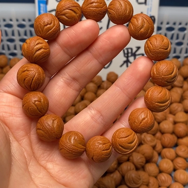 桃核手串大**?15mm野生红锦鲤手串