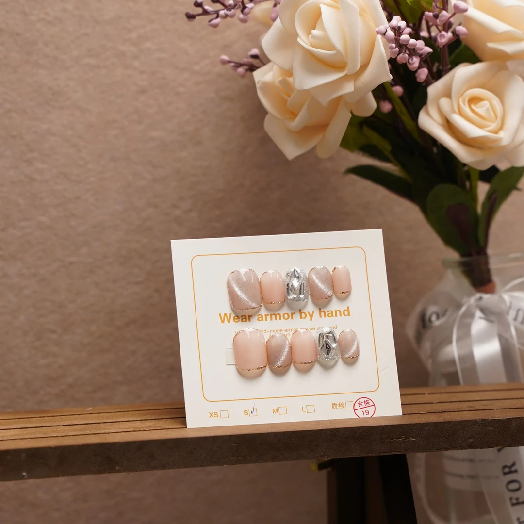 秋冬晶石 可拆卸手工穿戴甲 短中方 130053