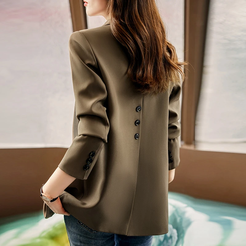 2025春季休闲时尚宽松气质小西装外套女神范纯色小西服女外套 650