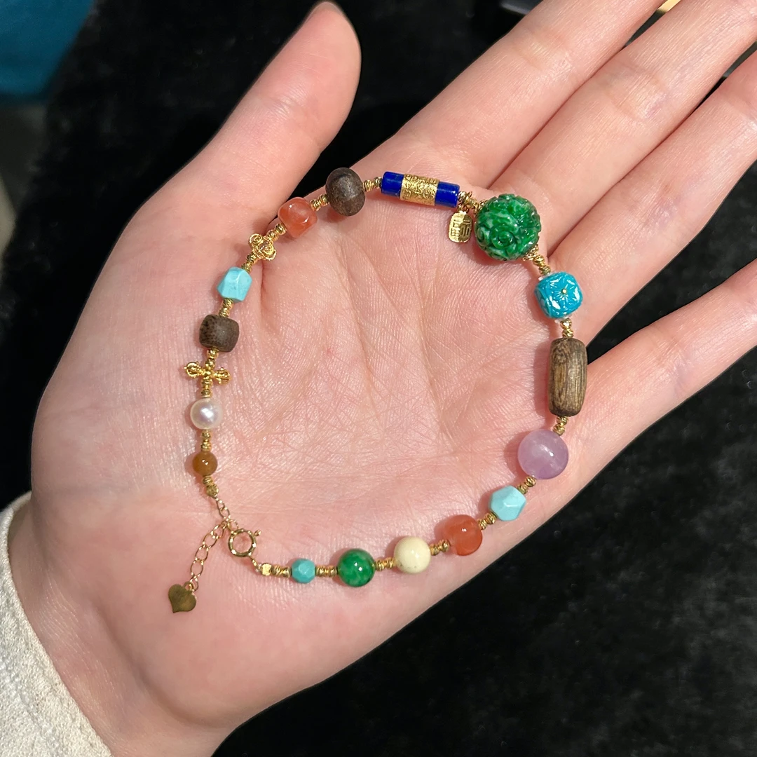 《多宝》18K金 翡翠手链 243287-21