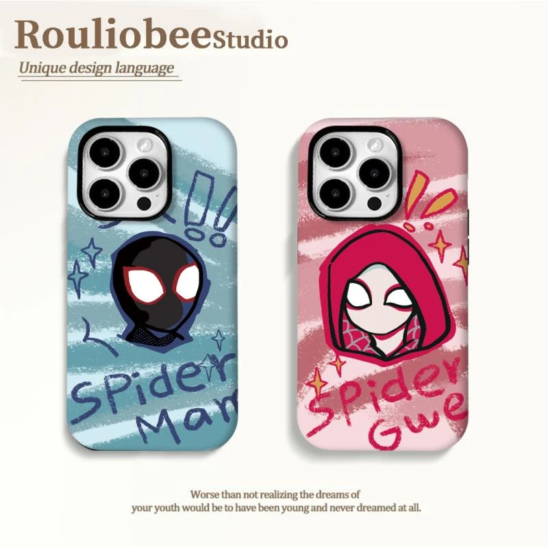 夕与空创意蜘蛛侠适用苹果16/15promax手机壳华为P70vivo小米oppo