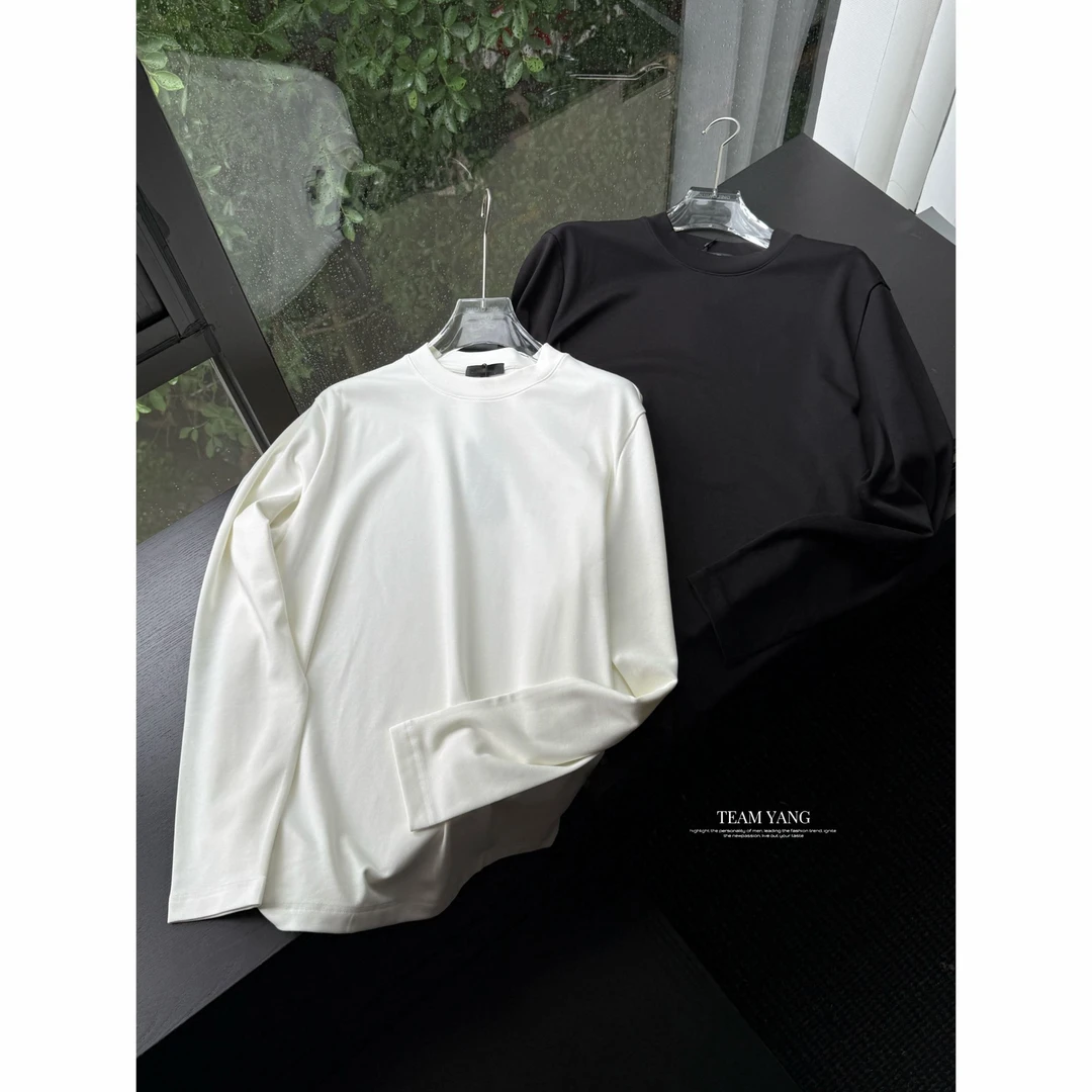 Team Yang-秋冬新品罗家加绒柔软简约百搭低调内搭长袖衫男JL597