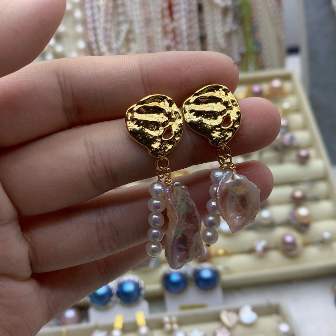 耳饰淡水珍珠合金