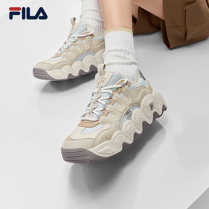 FILA 斐乐官方女鞋可颂鞋运动鞋2025冬季新款鞋子厚底面包休闲鞋