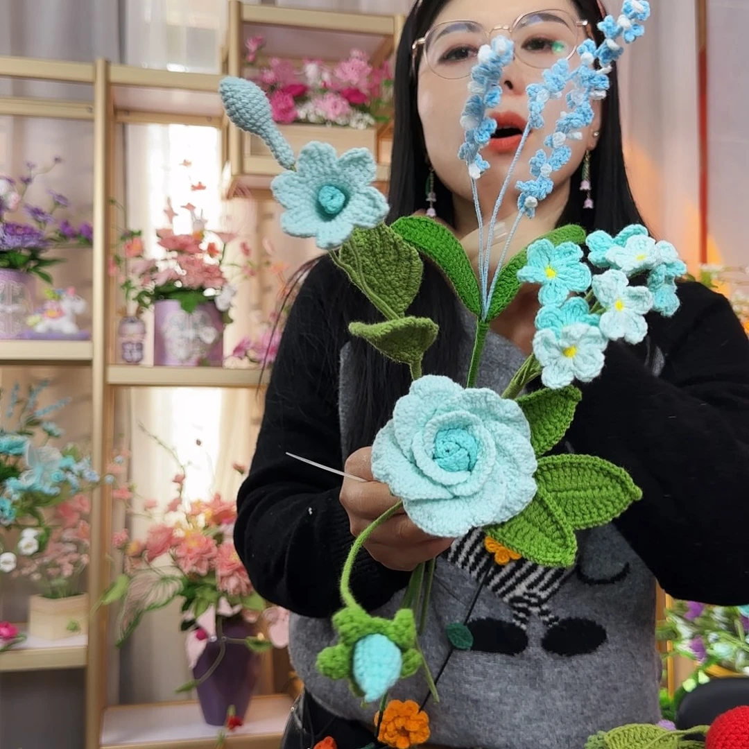 纯手工钩织钩织花束