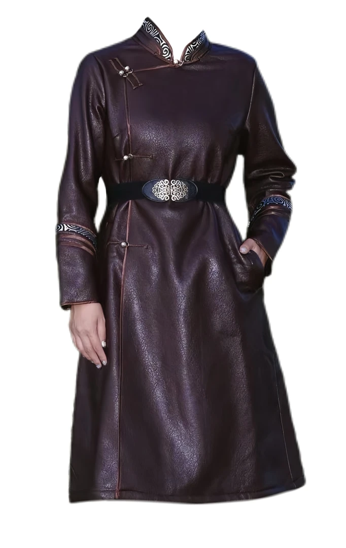 女士蒙古元素皮衣外套