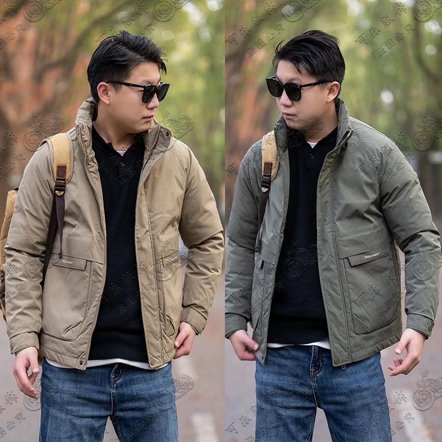 （羽绒服）复古立领工装户外防风休闲百搭保暖宽松极寒加绒羽绒服