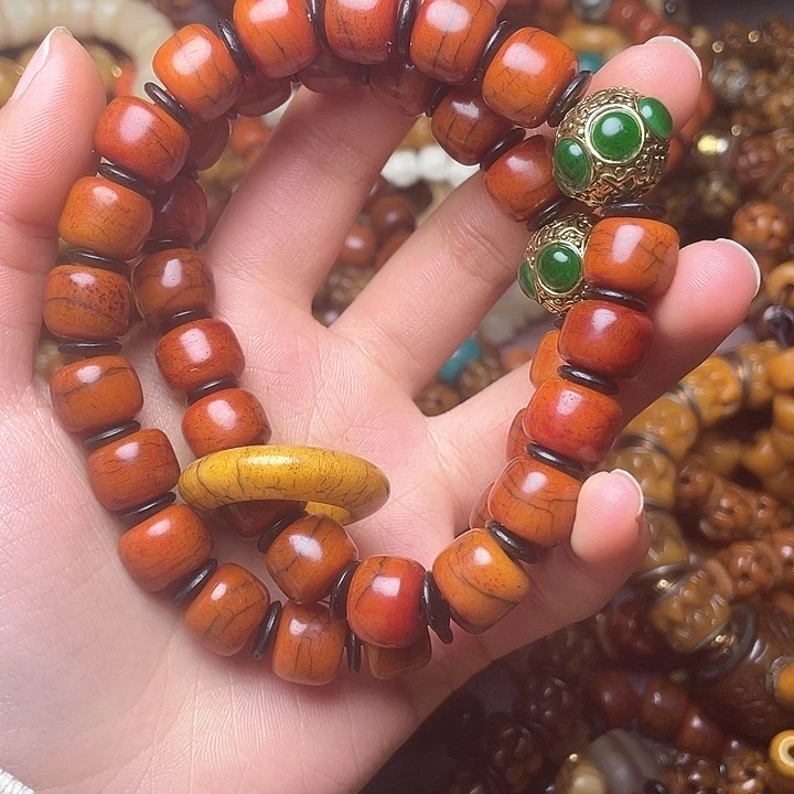 牛骨手串/手链海*丝牦牛骨双圈手持手串