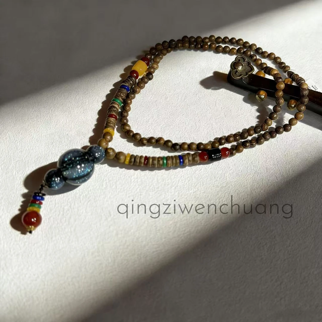 DA 1223-圆珠花梨木毛衣链（无礼盒）