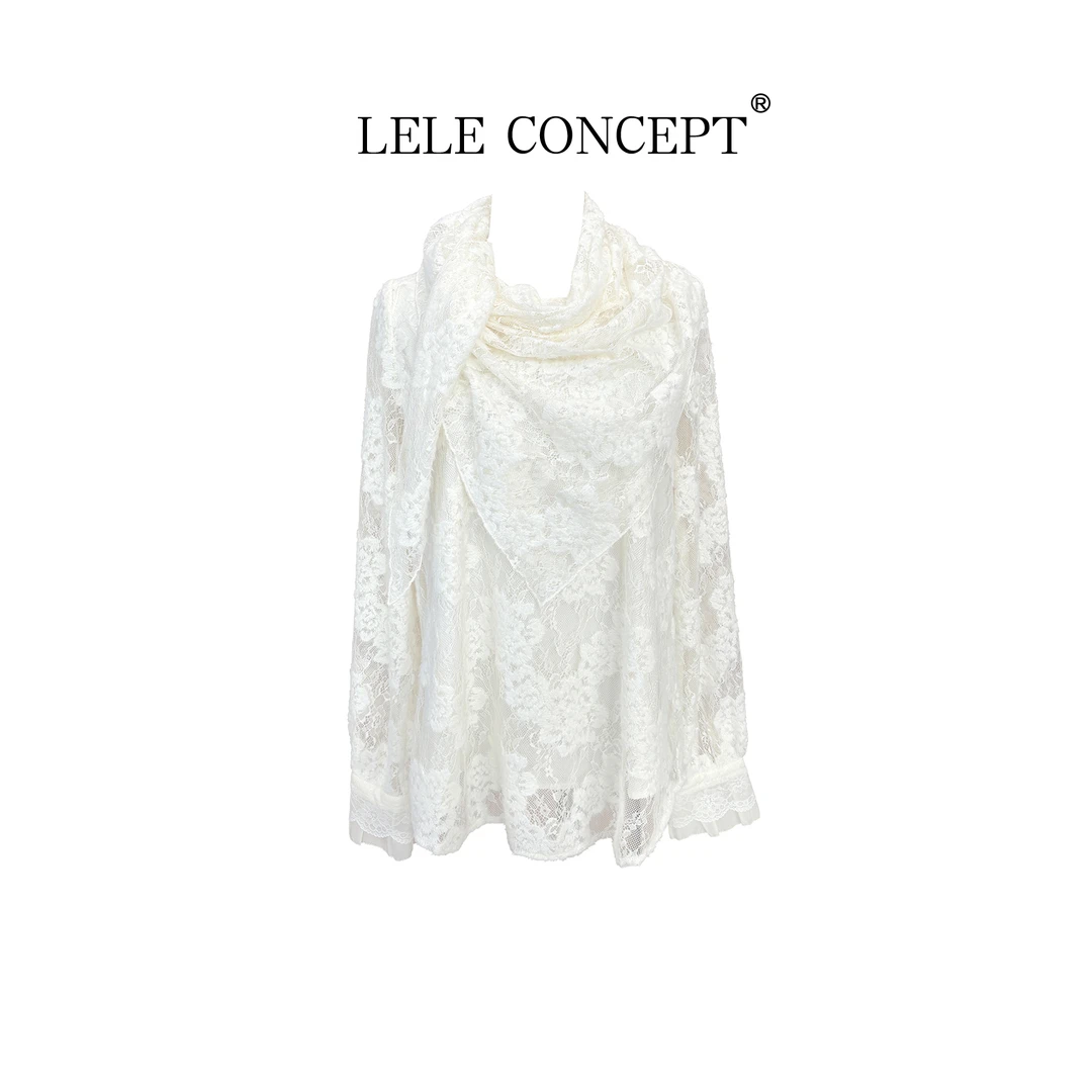 LELE CONCEPT丨【美超】都市高级蕾丝围巾两件套上衣FS25C0241Y