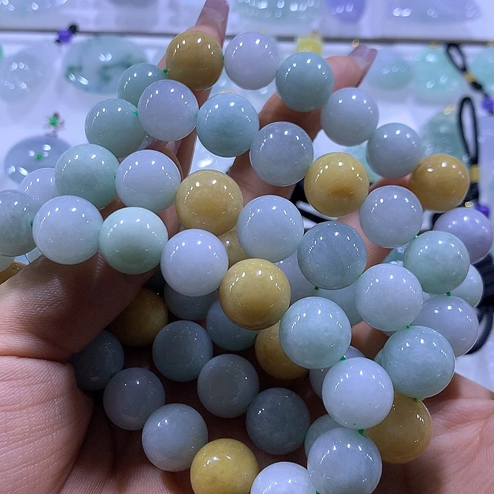 翡翠颈饰未镶嵌天然翡翠A货手串多样性发货发其一