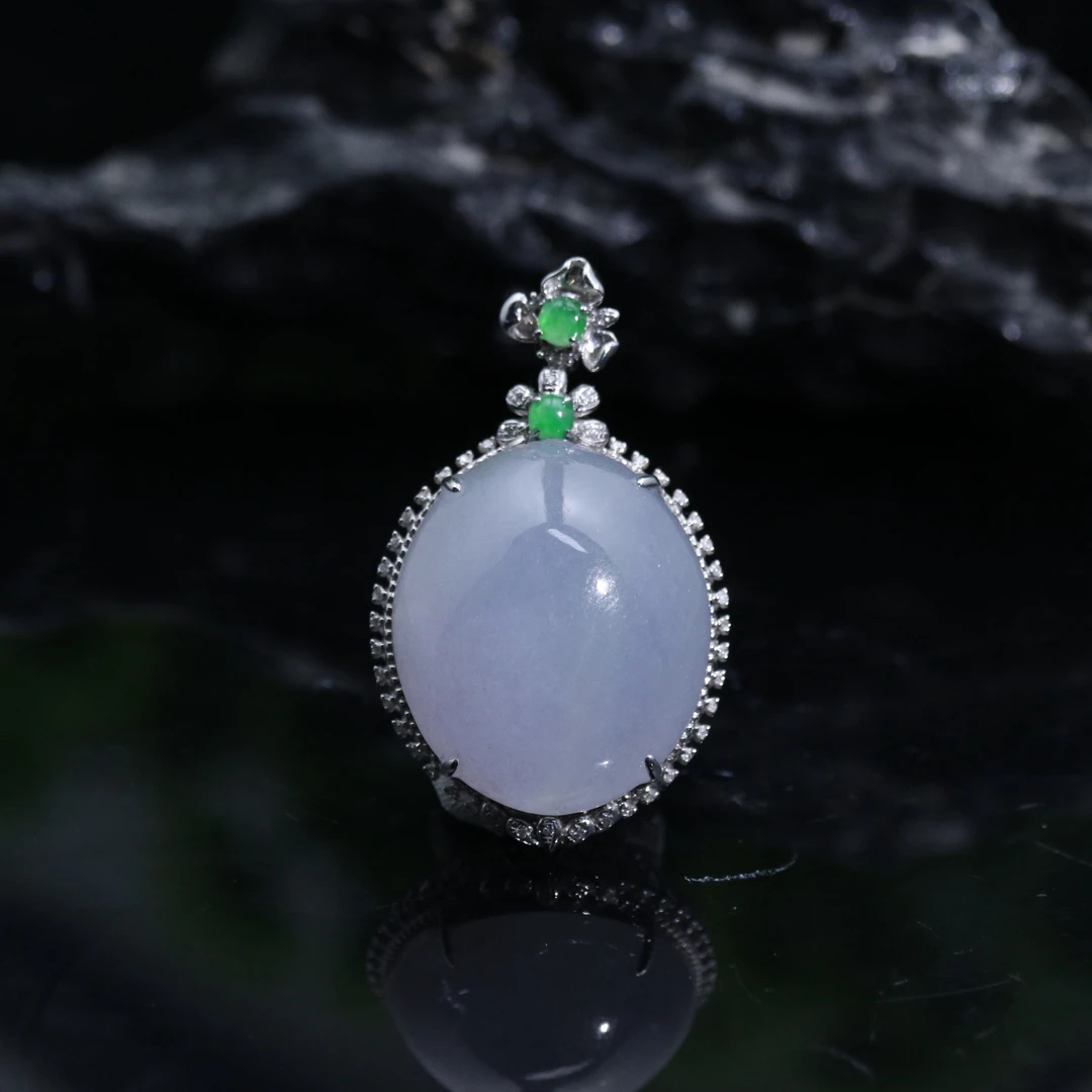 FC18天然缅甸翡翠A货18k蛋面 吊坠/800062/保利厦门拍卖