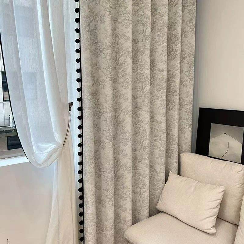 法式窗帘复古雪尼尔遮光2005新款客厅卧室轻奢时尚高级感