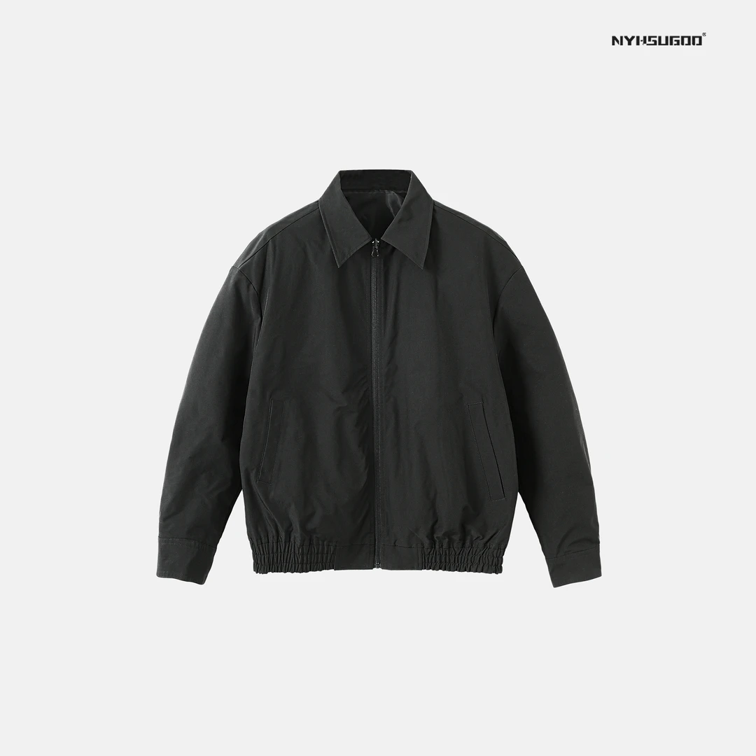 NYHSUGOO/南乙3501男士25年春季极简双面穿夹克黑色百搭上衣外套