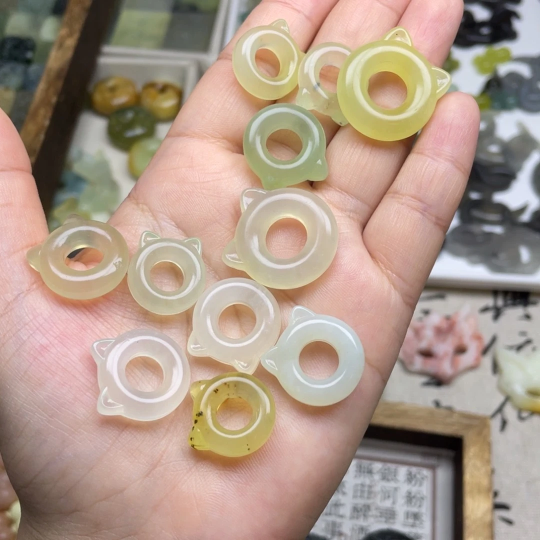 岫玉未镶嵌吊坠(不含链)猫圈多样性发一可挑选