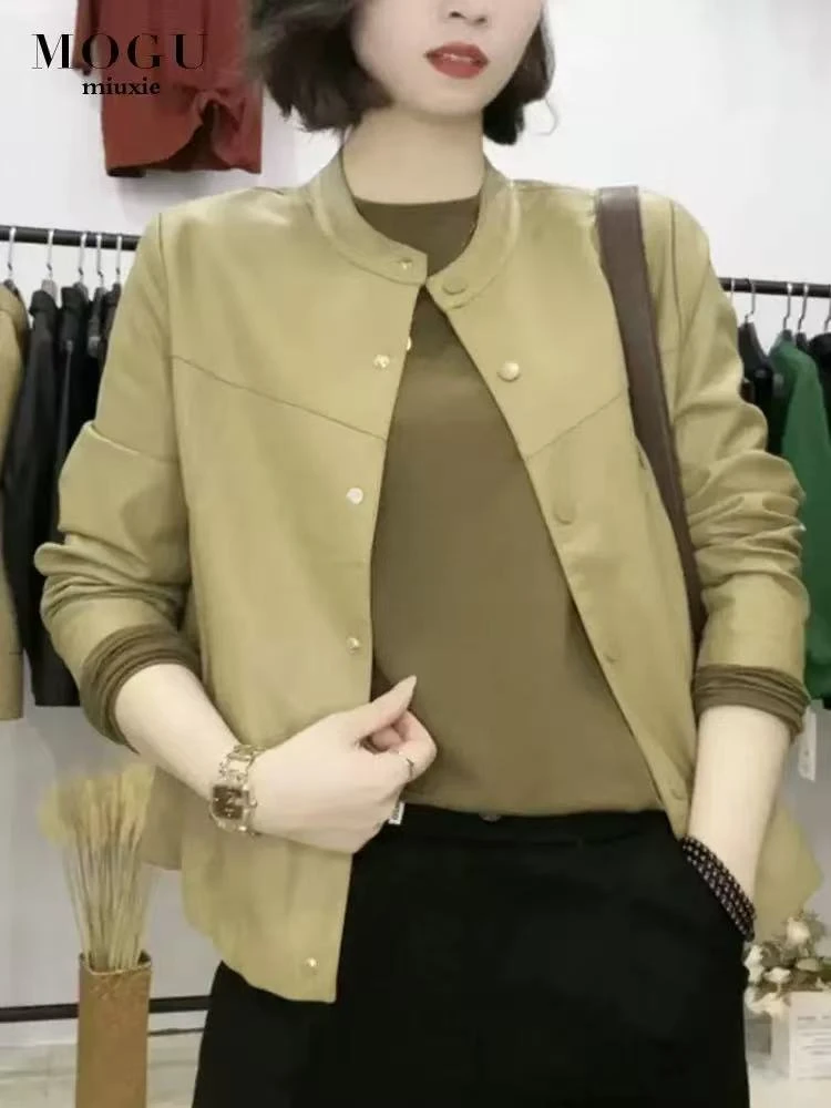 【D853】PU皮皮衣外套新款黑色短款皮衣