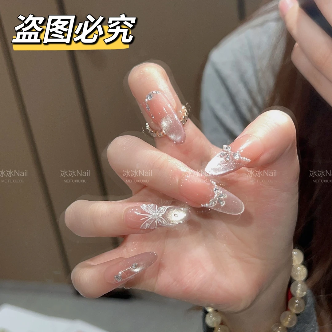 【蝴蝶精灵】高级轻奢时尚纯手工蝴蝶精灵美甲贴片穿戴甲款