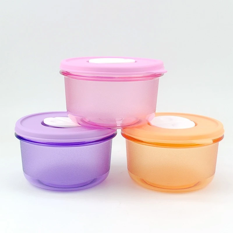 特百惠400ML微波小萌碗 微波圆碗水晶汤碗午餐饭盒可微波冷藏冷冻