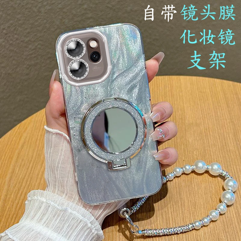 带镜头膜OPPOReno15手机壳PLW110羽纱闪粉镜子reno15pro软壳全包i