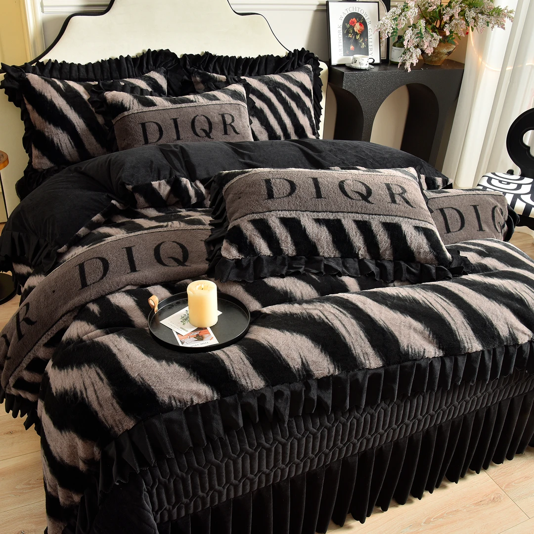 11斤床盖兔毛绒秋冬季加厚加绒保暖牛奶绒四件套被套床品双11十一