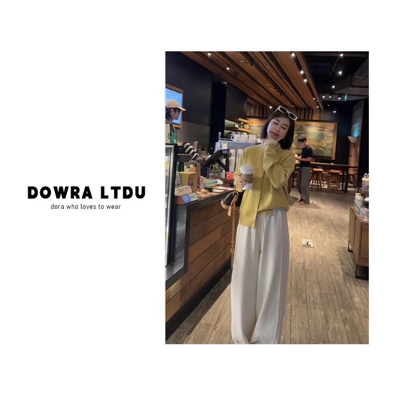 朵拉【心动降临】2025年秋季新款木耳边长袖百搭毛衣外套女131-9013