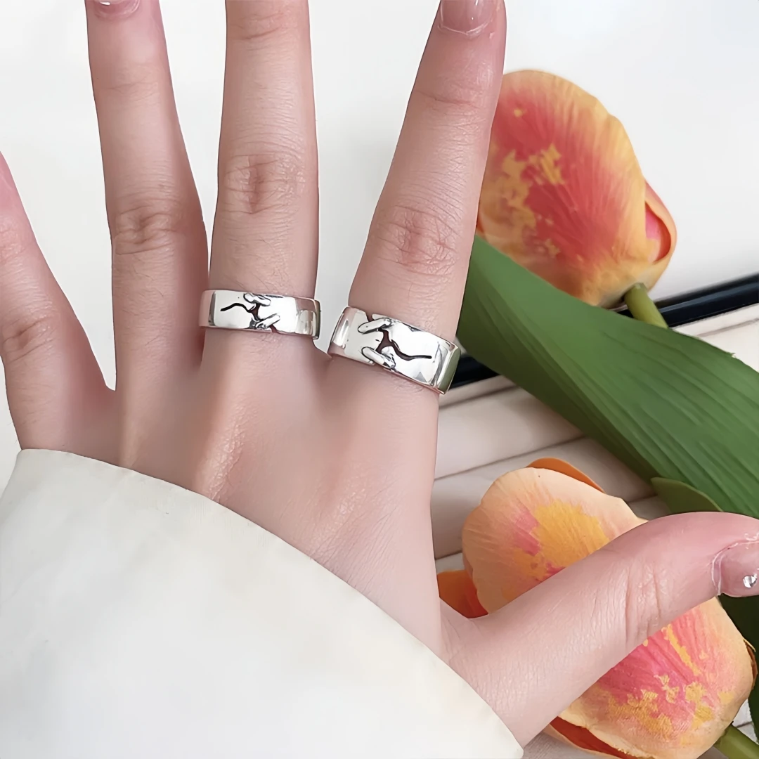 925银戒指 s925银复古做旧戒指男女不规则高级感通勤百搭开口指环