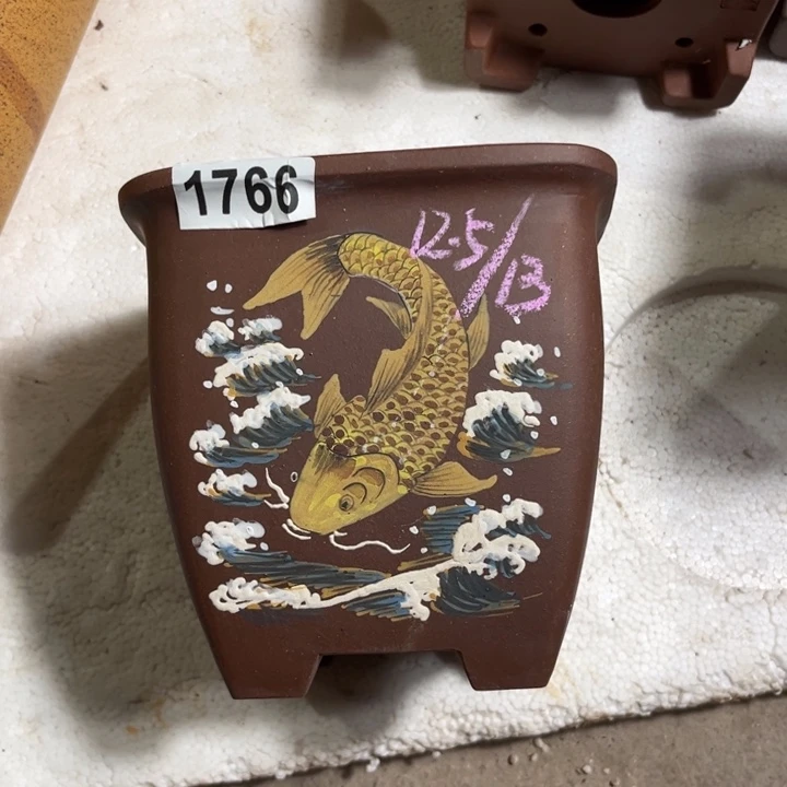 花盆紫砂 特惠紫泥彩绘四方1766