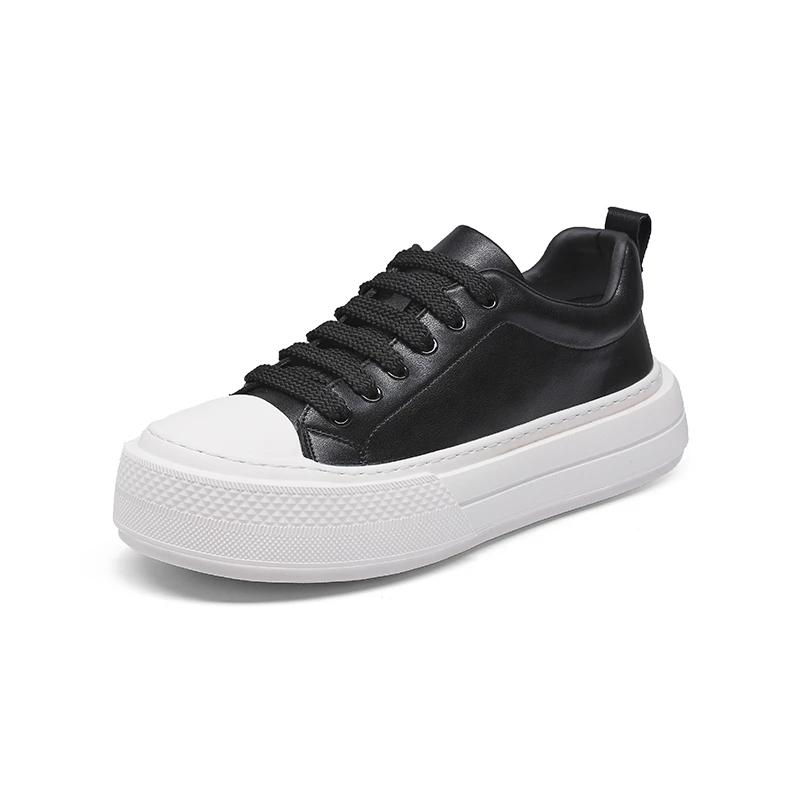 巨葵冬季男士真皮休闲鞋厚底增高板鞋防滑耐磨小白鞋变温防冻保暖