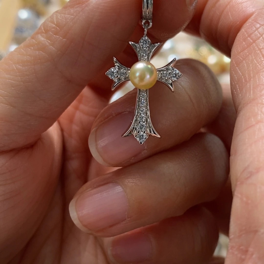 海水珍珠颈饰银S925镶嵌