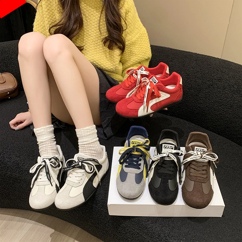 爆款德训鞋女平底阿甘鞋2025秋季新款复古百搭轻便学生软底板鞋女