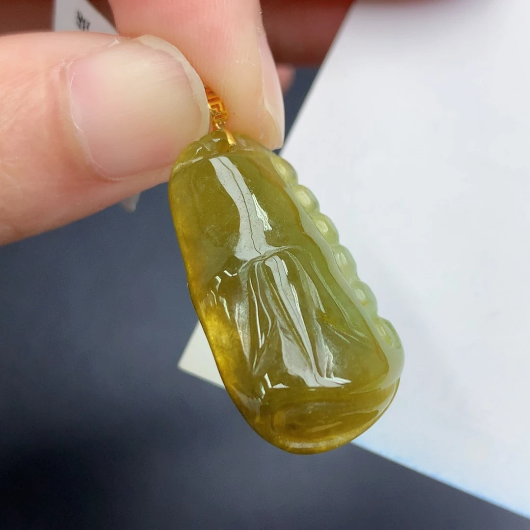 颈饰18K金镶嵌翡翠