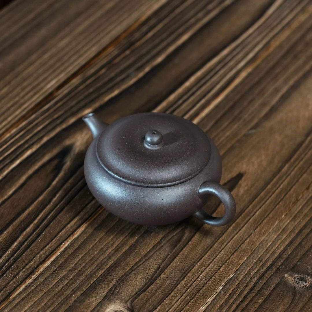 恒源堂 双十二出品 蠡墅天青（千禧紫泥）《钵盂壶》140毫升宜兴紫砂