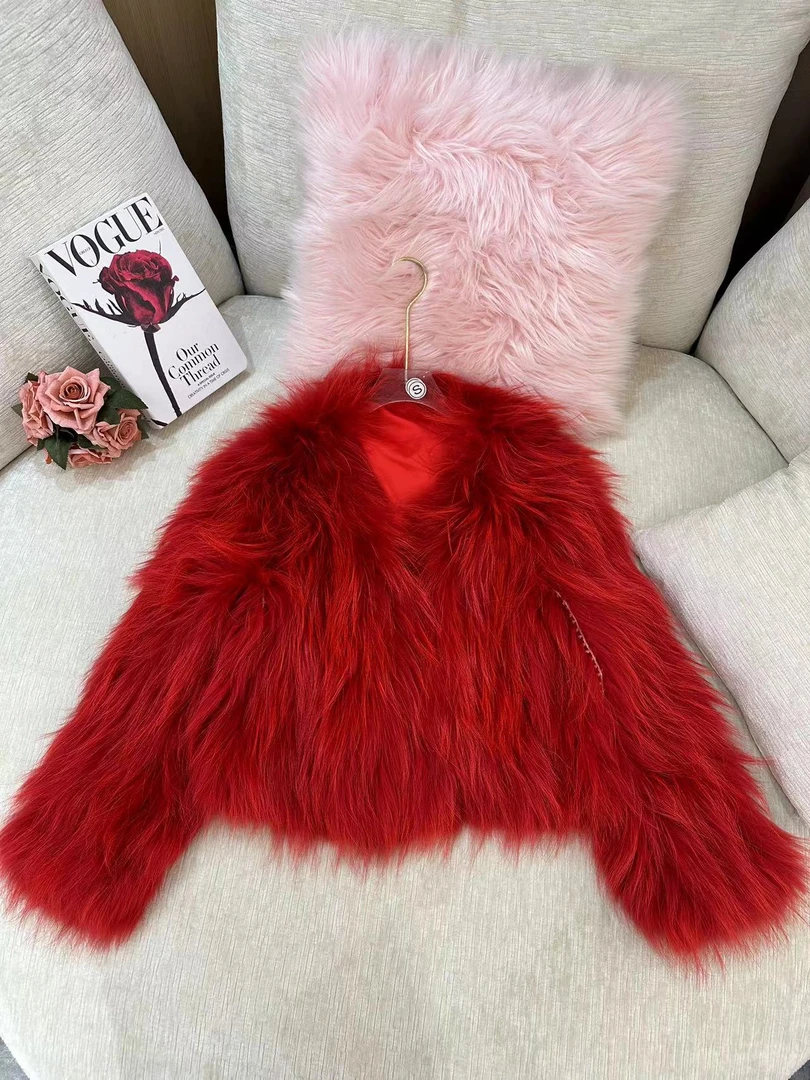 DC【暮色沙滩】小香风洋气轻奢短款百搭时尚女士毛毛外套