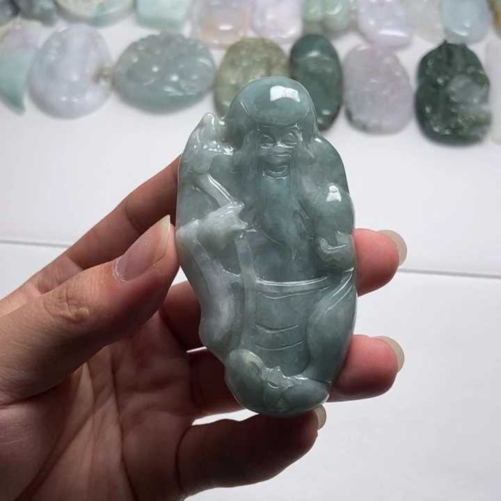 翡翠未镶嵌颈饰寿星23