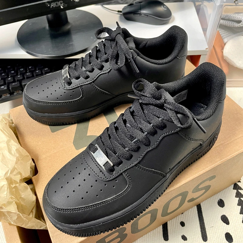 吸晴率百~黑武士空军男鞋厚底小白鞋低帮板鞋女新款休闲运动鞋潮