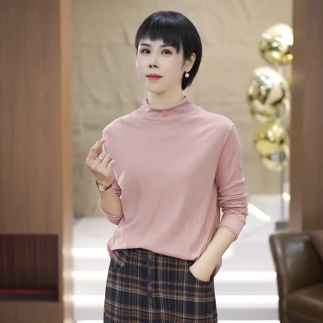【渲渲推荐】XR-1116冬季半高领气质套头小衫