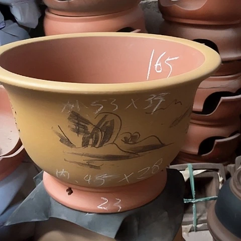 紫砂花盆大金钟一个