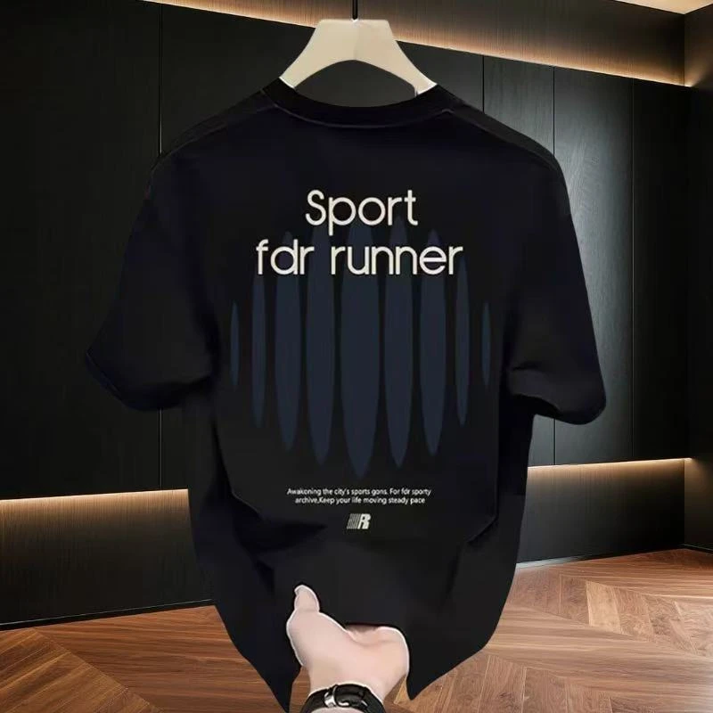 R Sport 高品质新款重磅轻奢T恤短袖印花流行圆领时尚宽松半袖