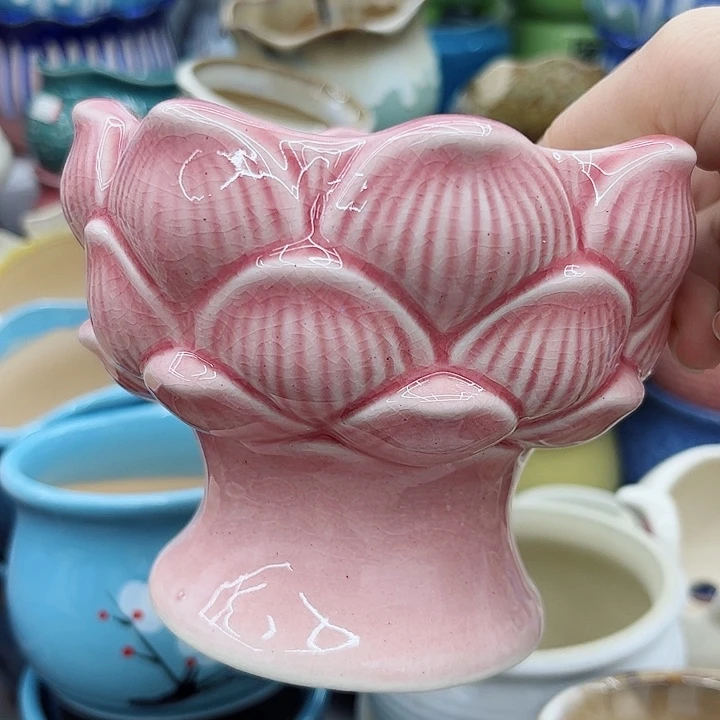 多肉绿植陶瓷花盆9.9包邮，有孔